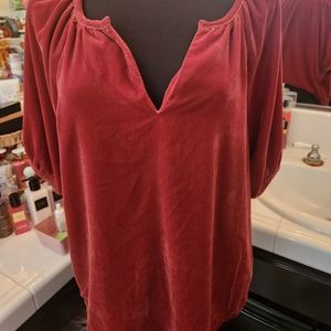 Women's Faux Velvet blouse